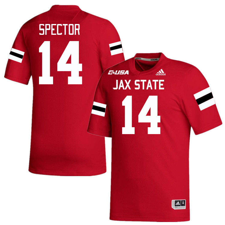 #14 Brannon Spector Jacksonville State Gamecocks College Football Jerseys Stitched-Red